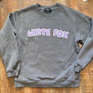 White fox Gray and Purple Women's Sweater